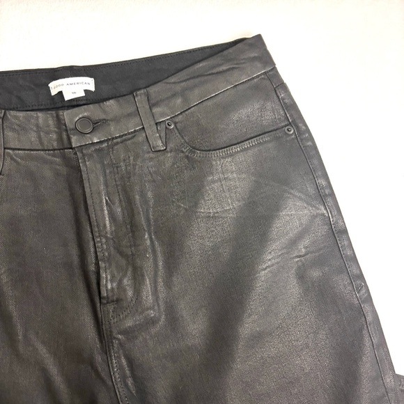 NWOT Good American Black Coated Midrise Tummy Control Butt Lift Pants (15) - Picture 4 of 15